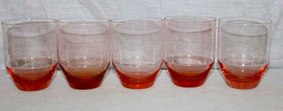 5 st -Pink Blush - whiskyglas / saftglas - Luminarc - France - rosa Retro