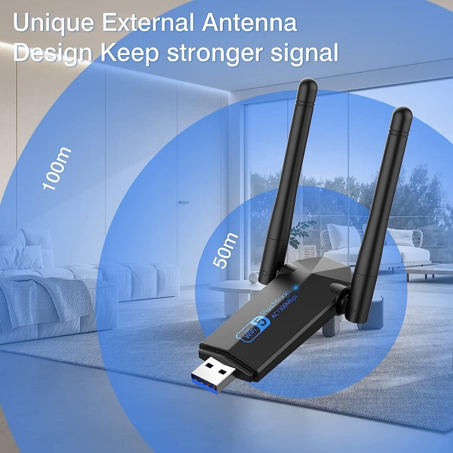 [NY] WiFi USB-adapter 24 och 5 Ghz usb 30 trådlöst nätverk internet wi fi
