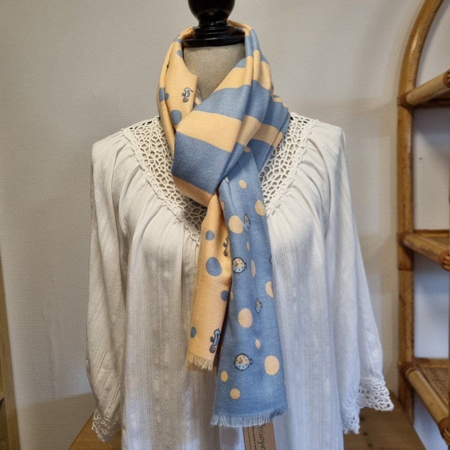 Halsduk Scarf 148/007 Light Blue Beige