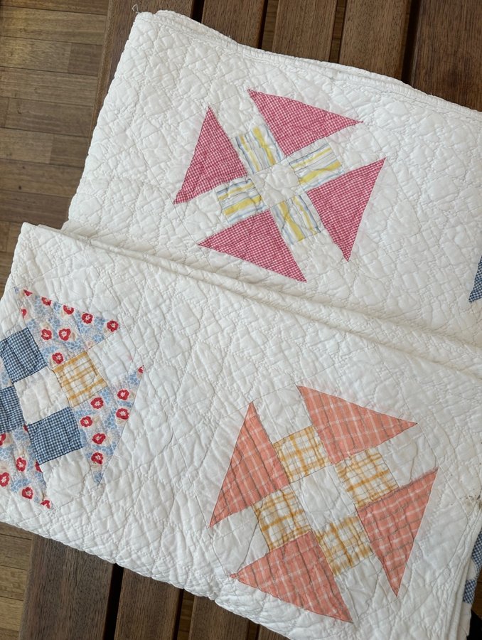 Vintage patchwork tæppe / Quilt