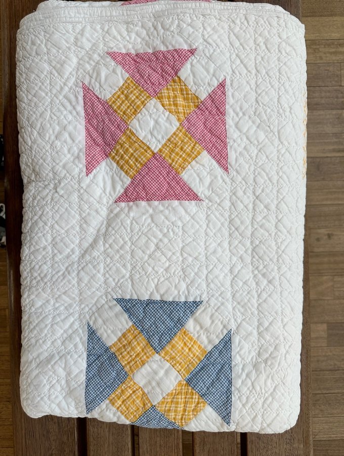 Vintage patchwork tæppe / Quilt