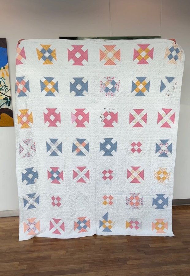 Vintage patchwork tæppe / Quilt