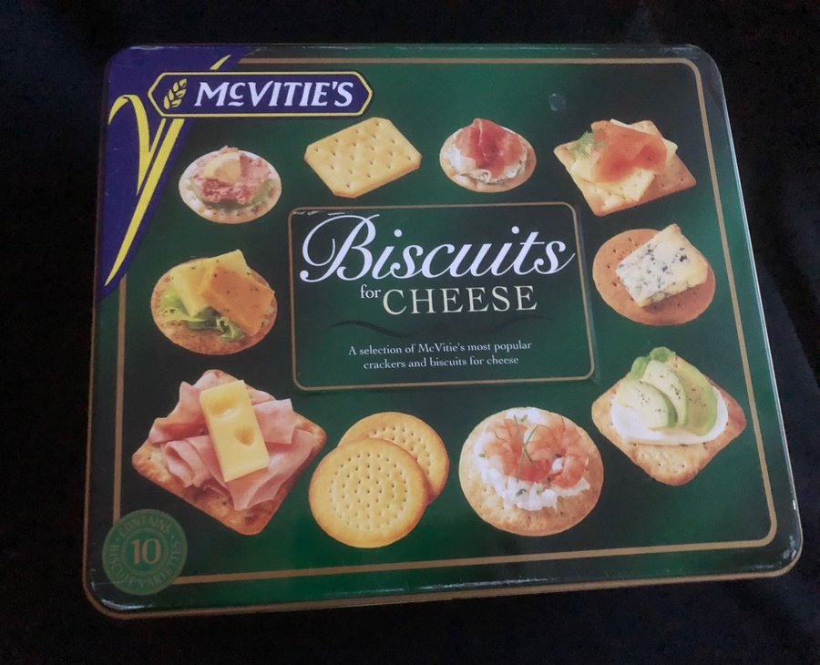 Vacker plåtburk McVities Biscuits for cheese Retro