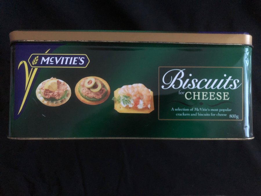 Vacker plåtburk McVities Biscuits for cheese Retro