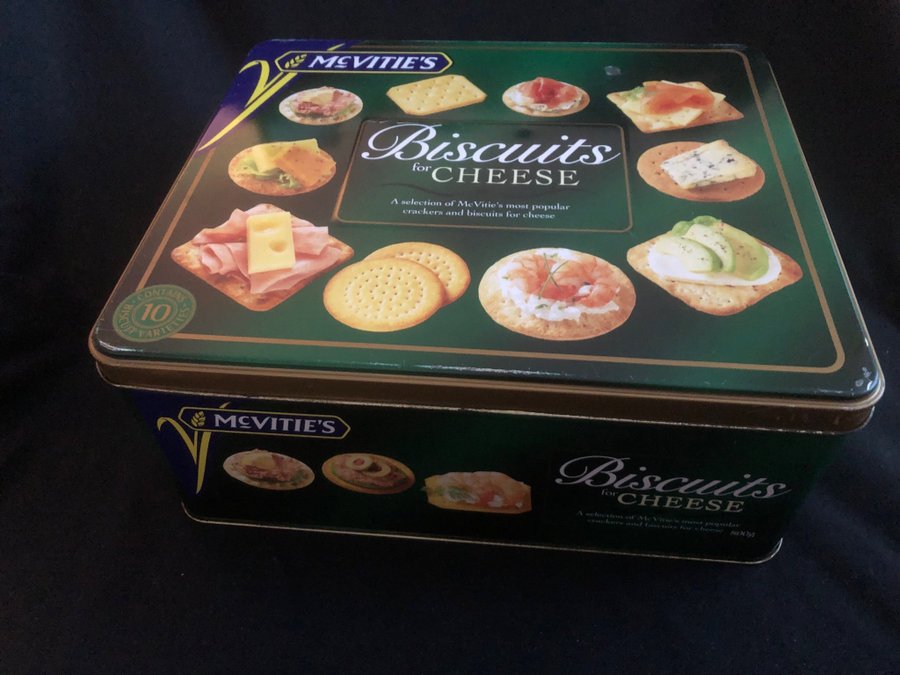 Vacker plåtburk McVities Biscuits for cheese Retro