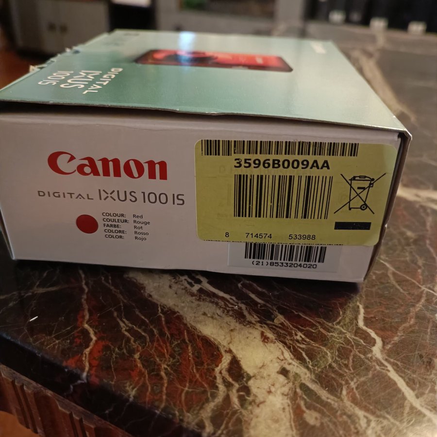 Canon IXUS 100 IS Röd i original förpackning