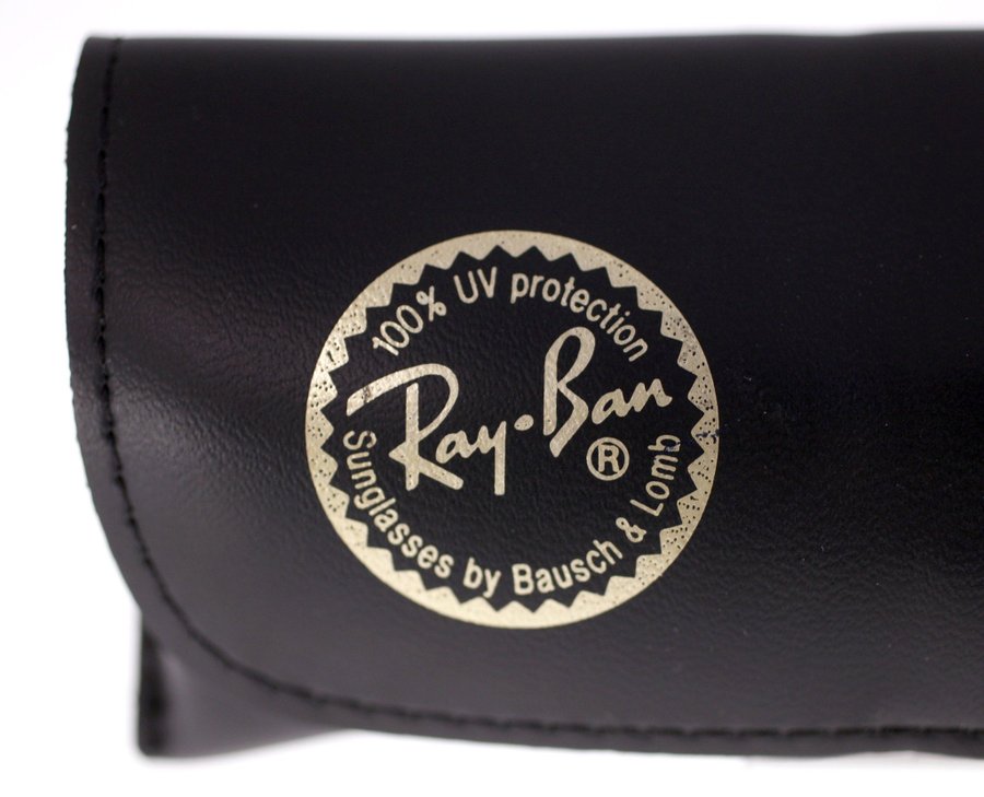 Ray-Ban Bausch  Lomb vintage black leather sunglasses case with papers-1980s