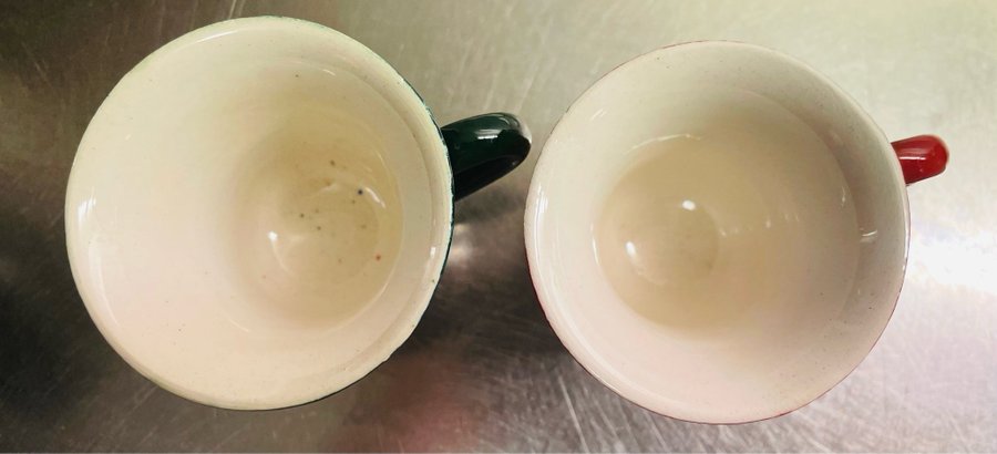 Handgjorda espresso koppar med fat handmålade numrerade Zuhre Gini nyskick!