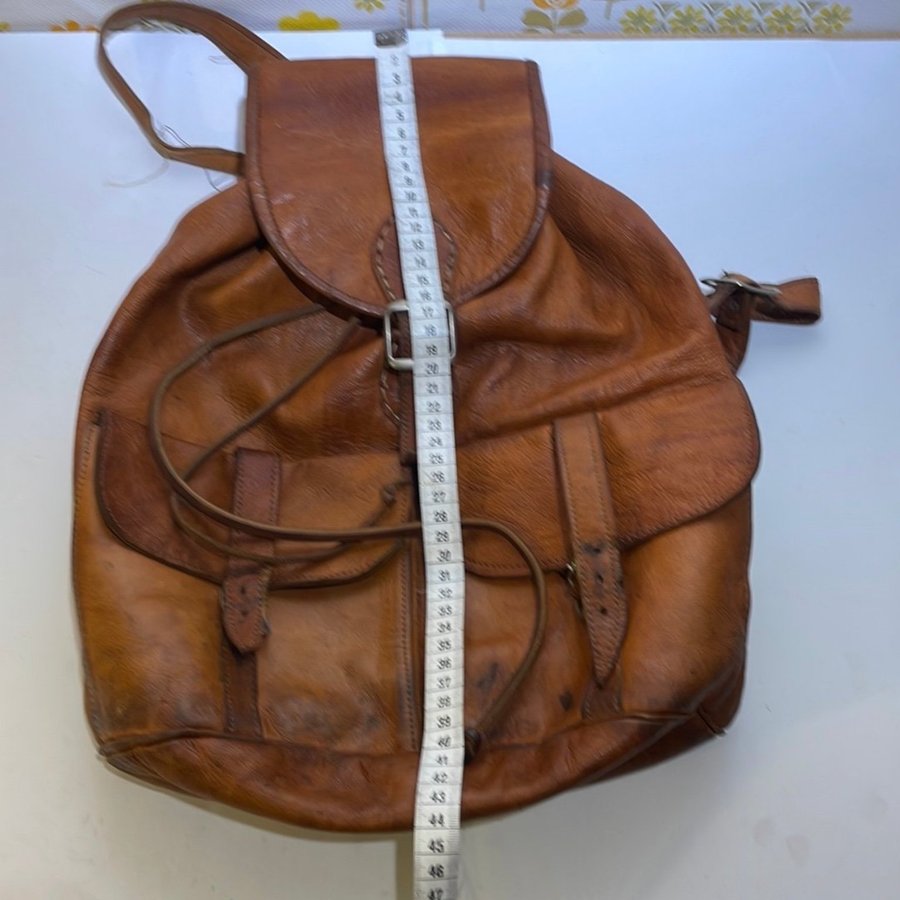 Ryggsäck i läder från 70talet vintage leather backpack