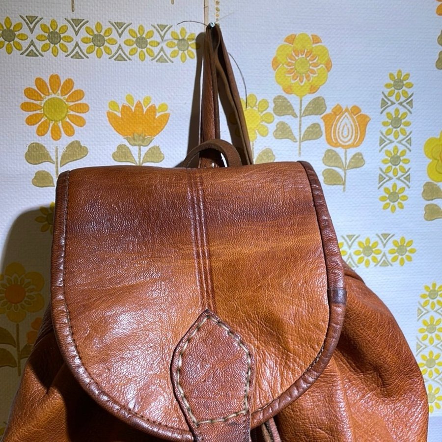 Ryggsäck i läder från 70talet vintage leather backpack