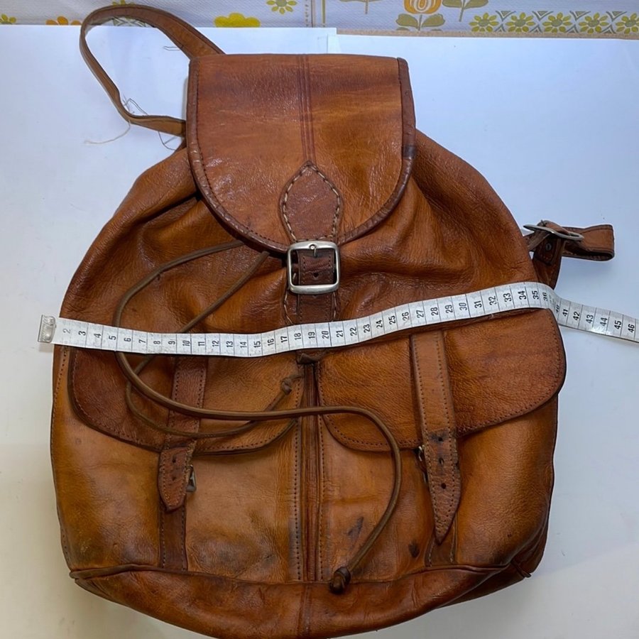 Ryggsäck i läder från 70talet vintage leather backpack