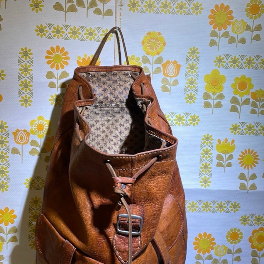 Ryggsäck i läder från 70talet vintage leather backpack