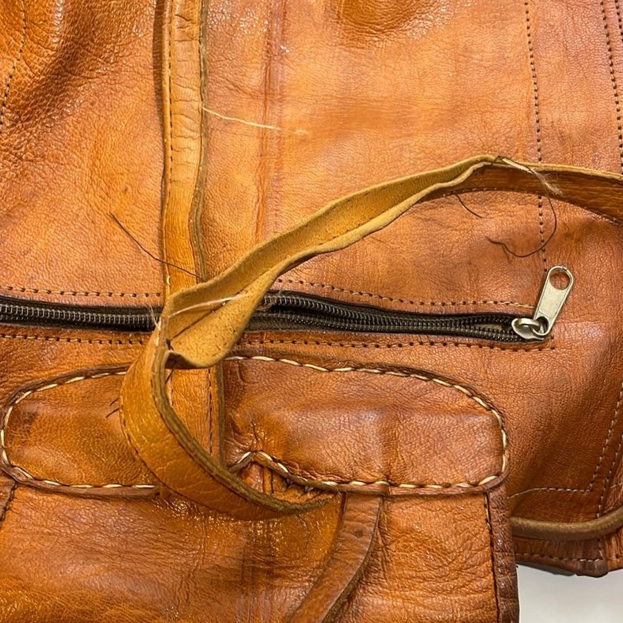 Ryggsäck i läder från 70talet vintage leather backpack