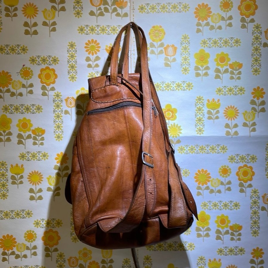 Ryggsäck i läder från 70talet vintage leather backpack