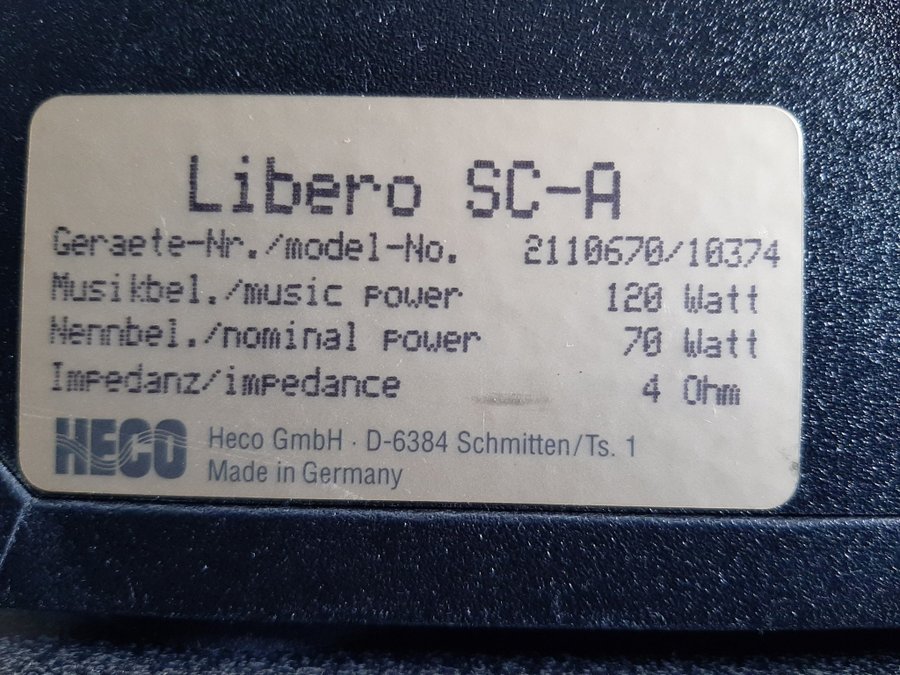 HECO LIBERO STEREO Subwoofer System med mycket bra ljud