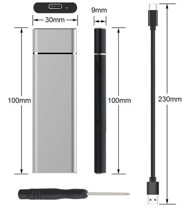 USB31 Typ C till M2 NGFF SSD-hölje M2