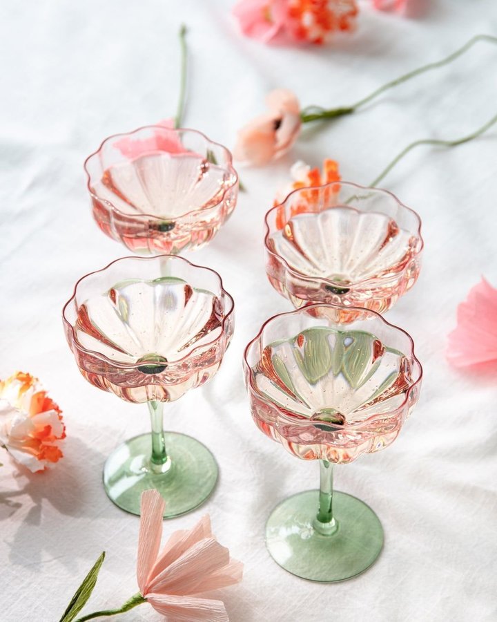 Lagerhaus Champagneglas glas blommor SLUTSÅLDA bubbel 4st vinglas