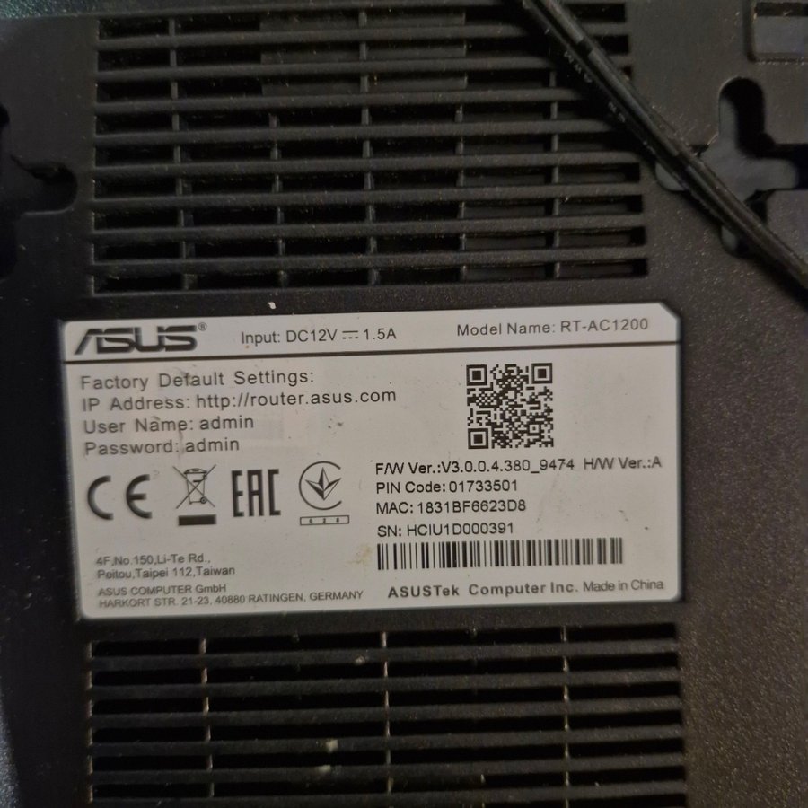 Asus router rt ac1200