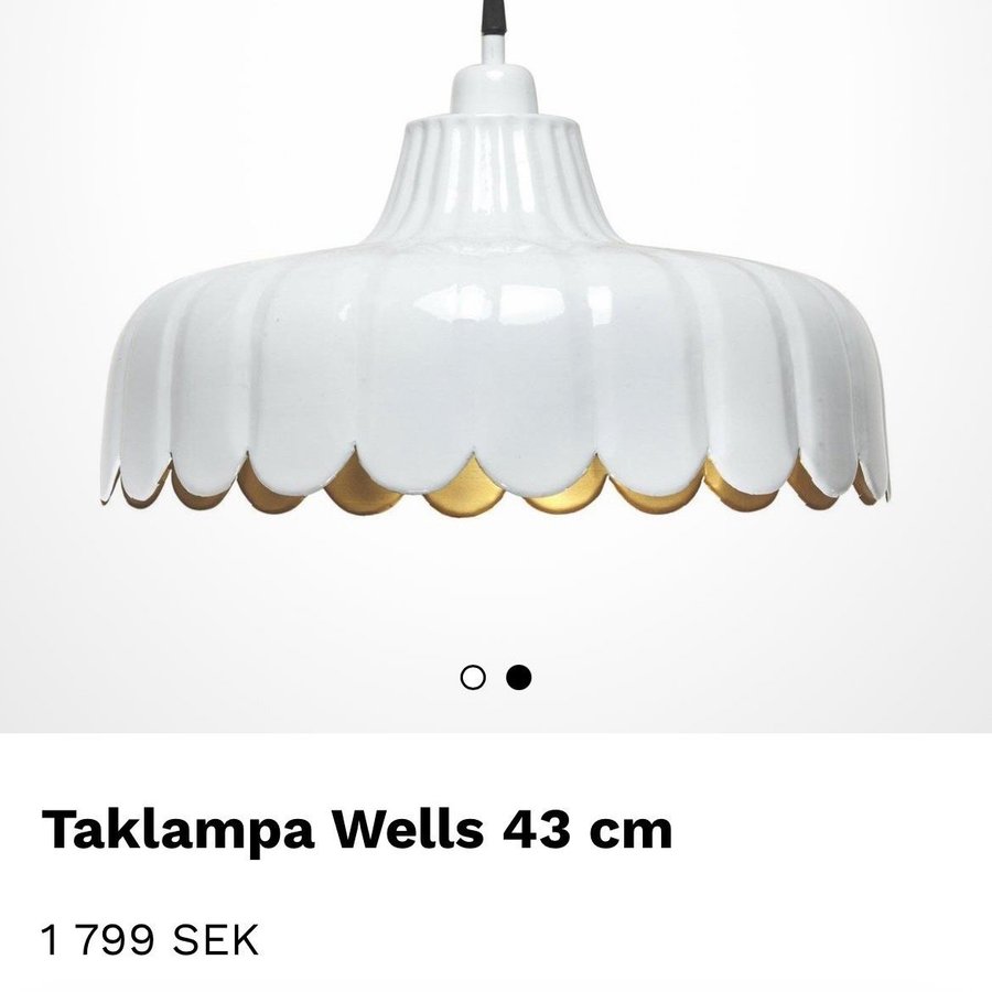 NY Wells taklampa från PR Home vit/guld