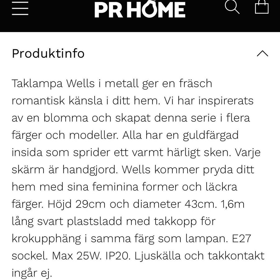 NY Wells taklampa från PR Home vit/guld