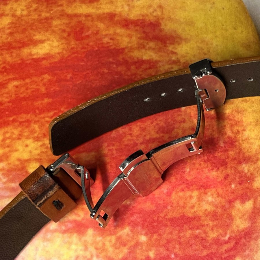 Armband av äkta läder/inlägg av japanskt kimono-tyg för Apple Watch 38/40/41 mm