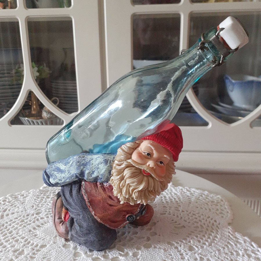 Hedlund jultomte tomte med flaska på ryggen