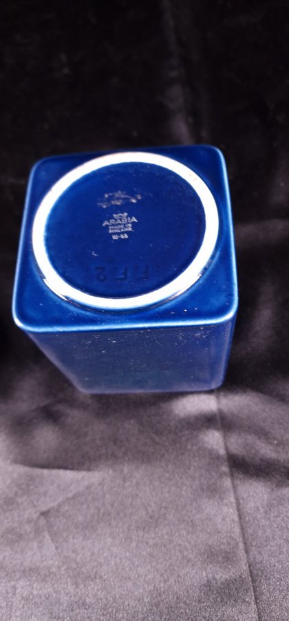 Retro Richard Lindh Arabia Finland Porcelain Lidded Jar Cobalt Blue  Black