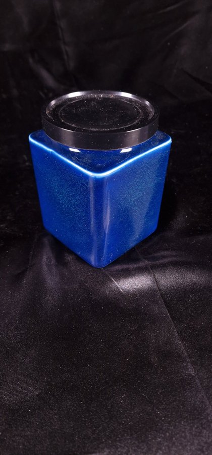 Retro Richard Lindh Arabia Finland Porcelain Lidded Jar Cobalt Blue  Black