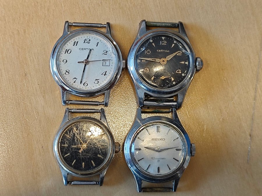 4 st vintage armbandsur - Certina Tissot  Seiko