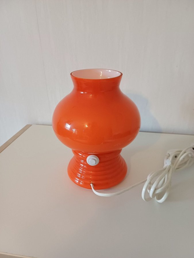 Bordslampa retro glas orange