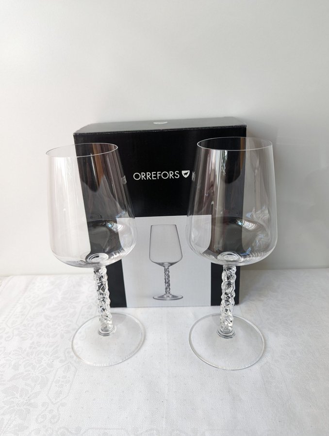 Nya Orrefors Carat vinglas/wine glass 44cl 2-pack formgivare Lena Bergström