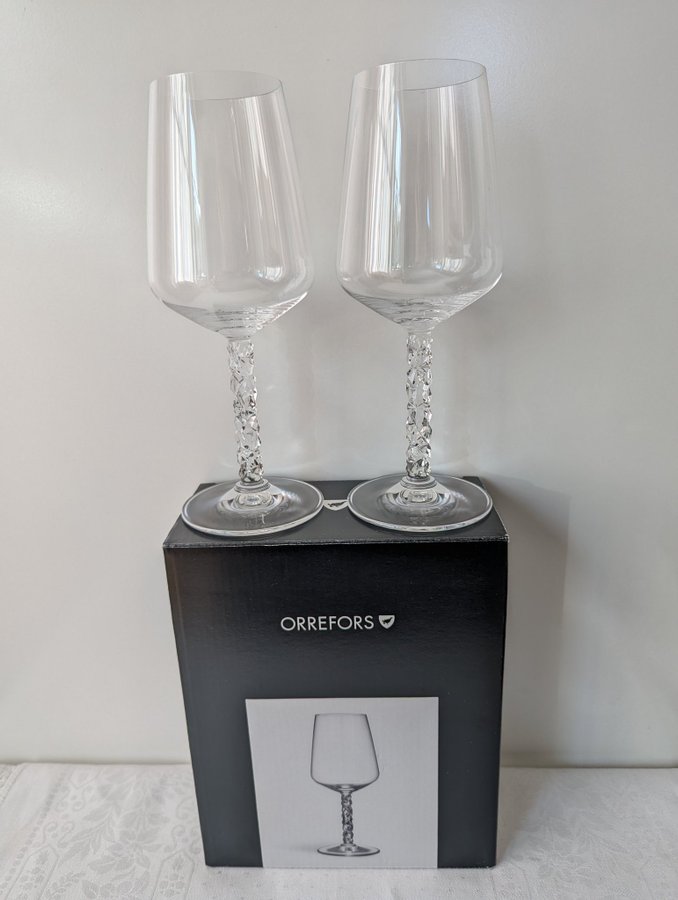 Nya Orrefors Carat vinglas/wine glass 44cl 2-pack formgivare Lena Bergström