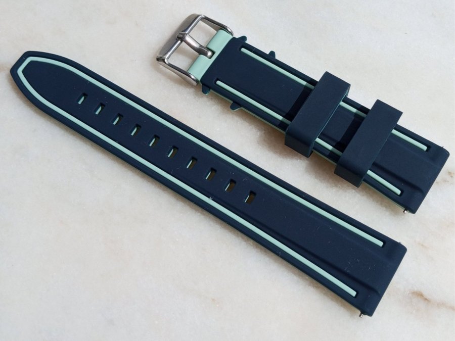 Turkos Pistage grönt / Mörklått Klockarmband - Armband för klocka - 20mm