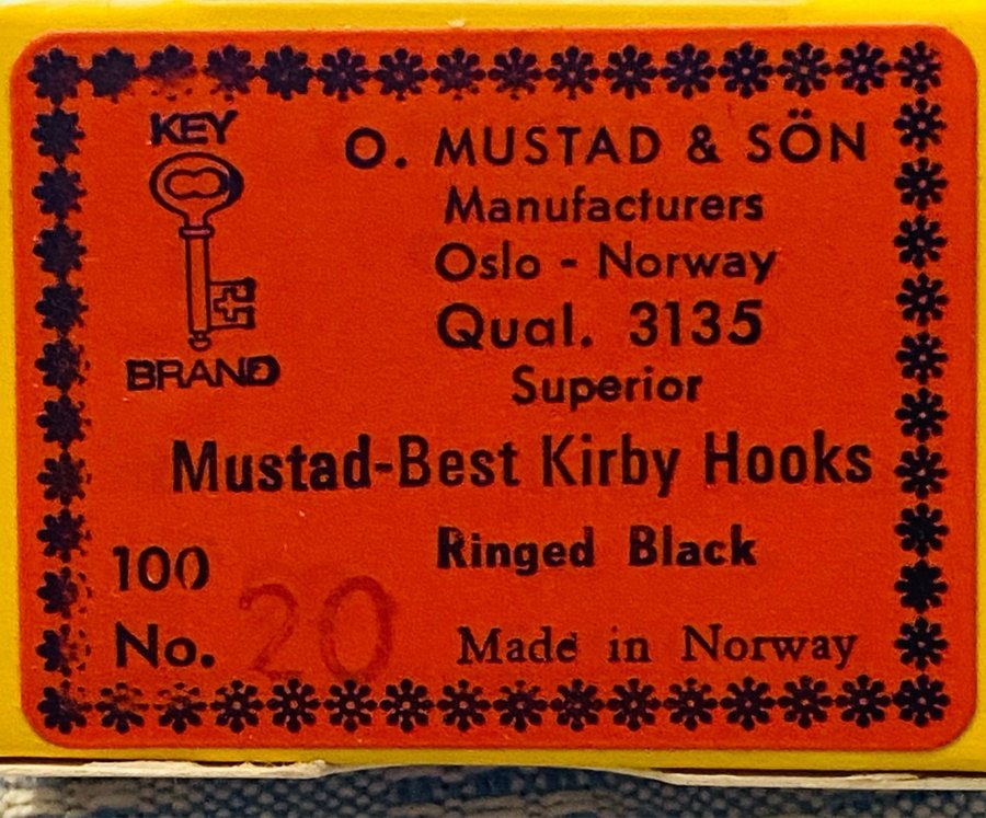 MUSTAD nr20 Qual 3135 Mycket fina minikrokar 100st i originalask!