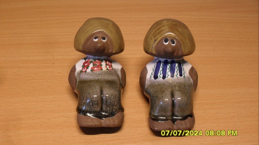 Två söta keramik Troll " Deco Helsingborg " Kurt Nilsson
