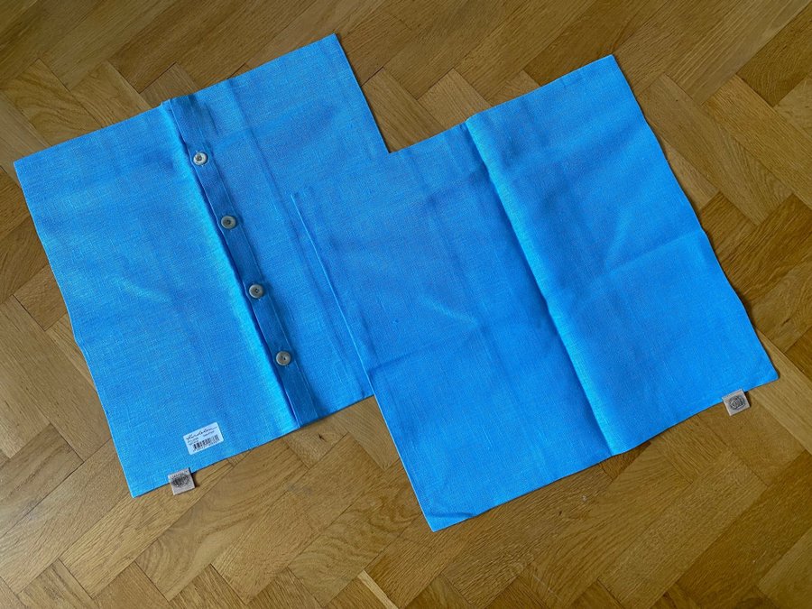 2 st Lovely Linen kuddfodral 100 % Lin – ljusblå – Nya