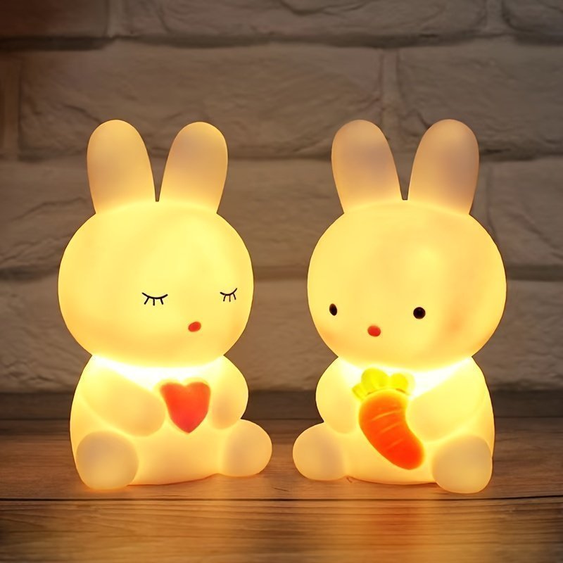 2 söta kaninbordslampor för tjejer LED nattlampor