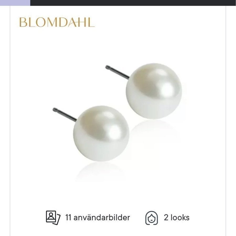 Oöppnade Blomdahl Örhängen Pearl 5 mm White