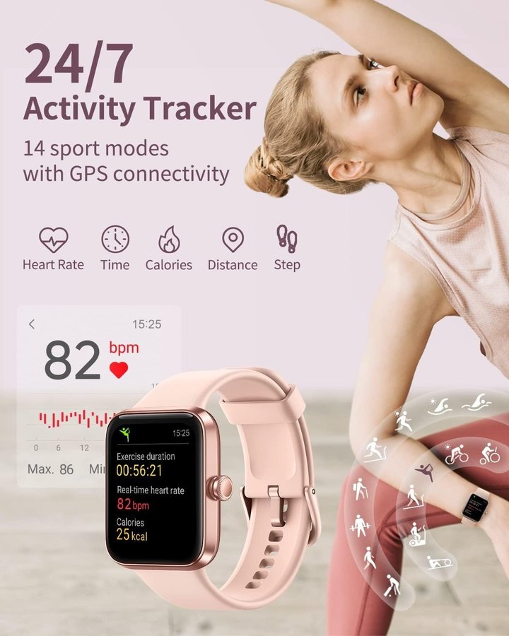 NY Smartwatch för damer | 13" skärm | Fitnessklocka | GPS | Nypris 399kr