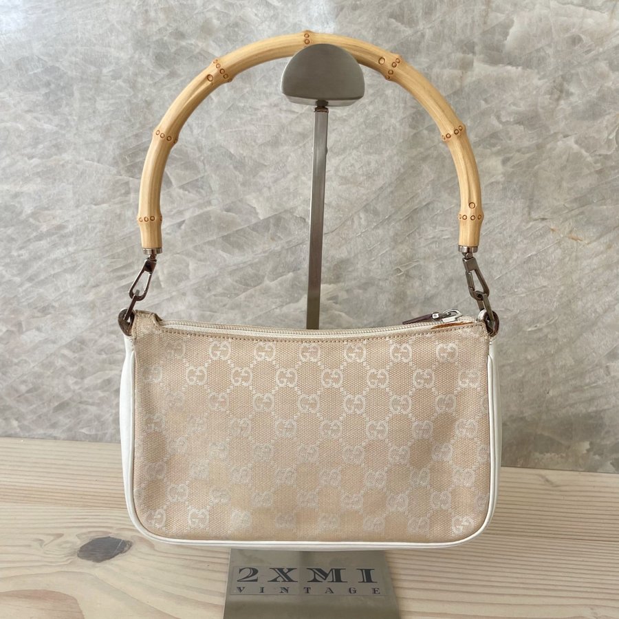 Gucci Pochette Monogram Bamboo Bag