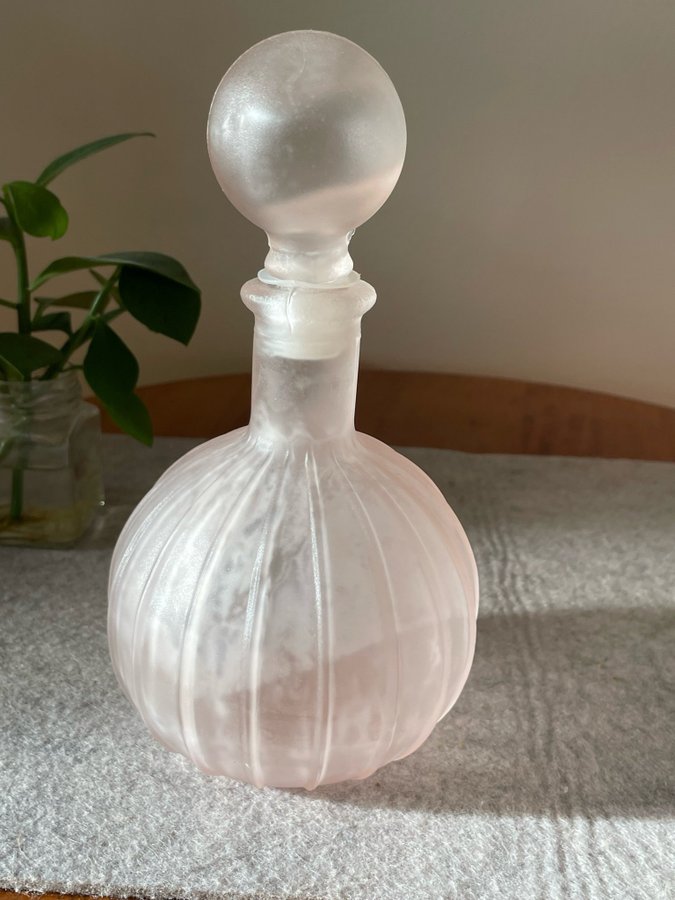 Retro flaska - Karaff - Frostat Glas - Art Deco - Retro Konst Glas