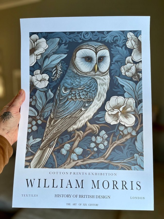 Poster A3 William Morris ”Night Owl”