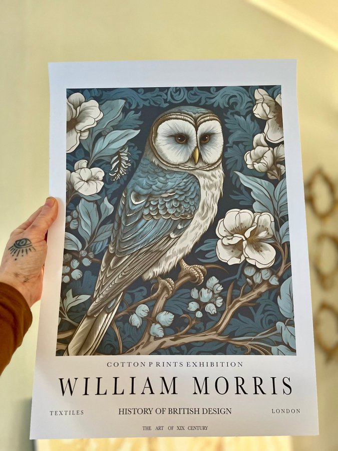 Poster A3 William Morris ”Night Owl”