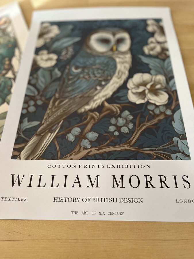 Poster A3 William Morris ”Night Owl”