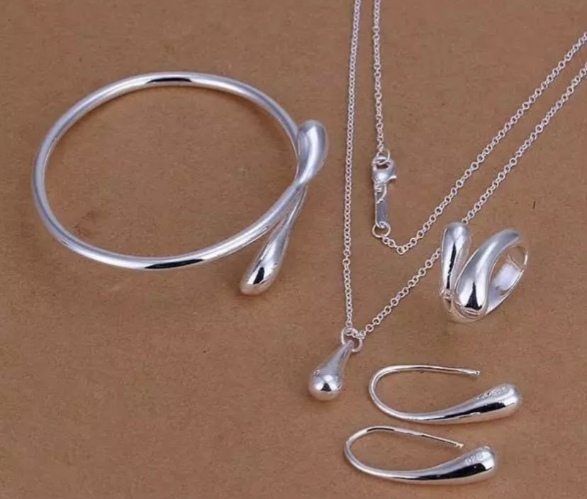 HELT NYTT!: Halsband örhängen armband ring pläterad med äkta silver 925