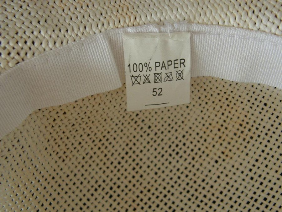 Solhattar / sommarhattar i papper cotton resp polyester stl 56 + 58