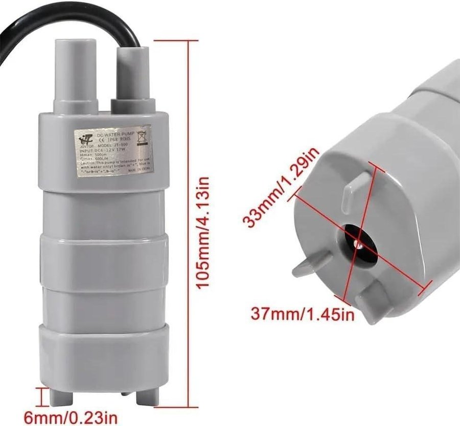 NY 12 V DC nedsänkbar pump | 5m lyft | 14 l/M | Ordpris 429kr