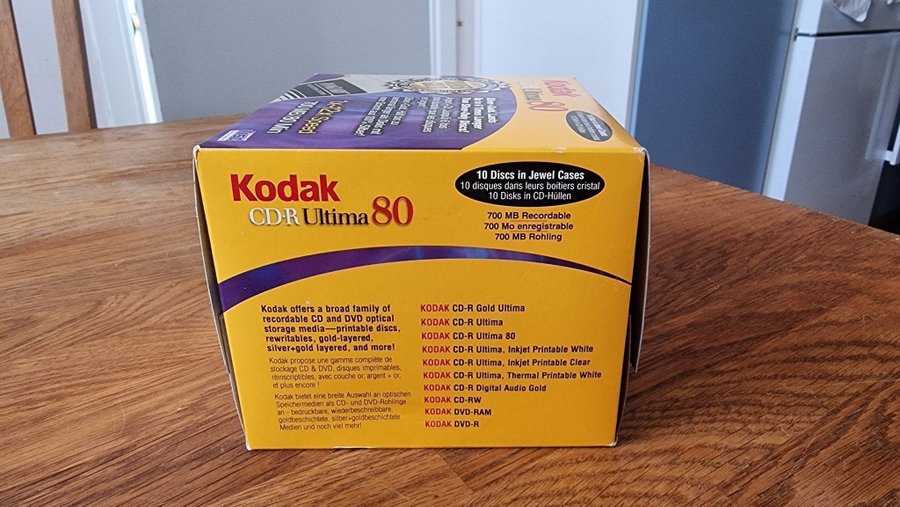 Nya  Oöppnade Kodak CD-R Ultima 80 Tomma Skivor För CD-bränning 10-Pack