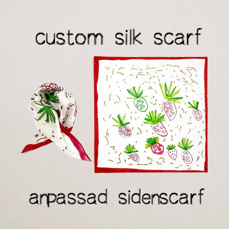Custom FOUR 100% Silk Scarves Design Unique Piece | Anpassad Sidenhalsduk|