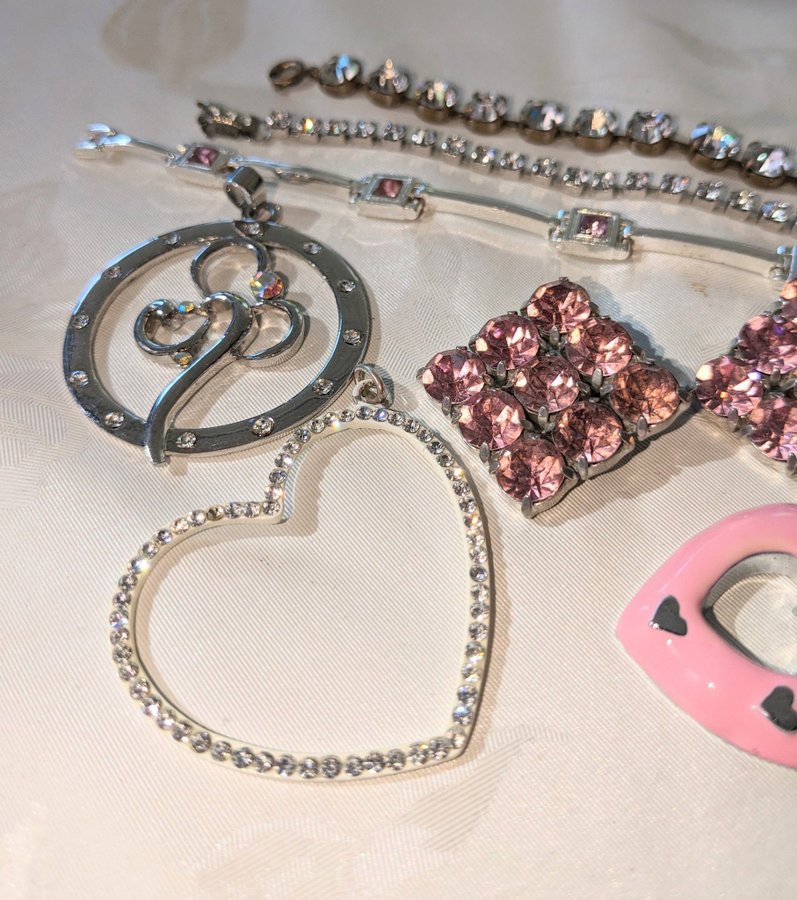 Smyckespaket strass och rosa